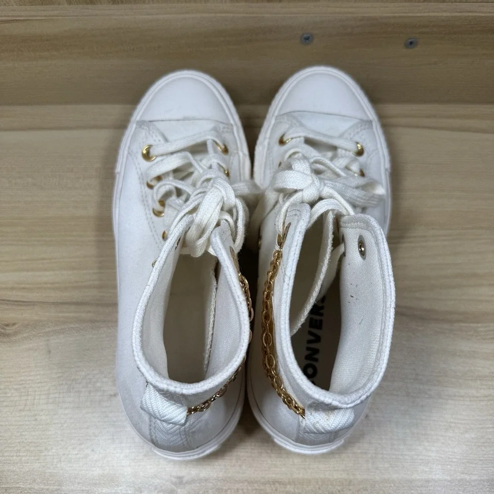 Converse Chuck Taylor High Platform Valentines Day 2023 Gold Chain Women's SZ 6